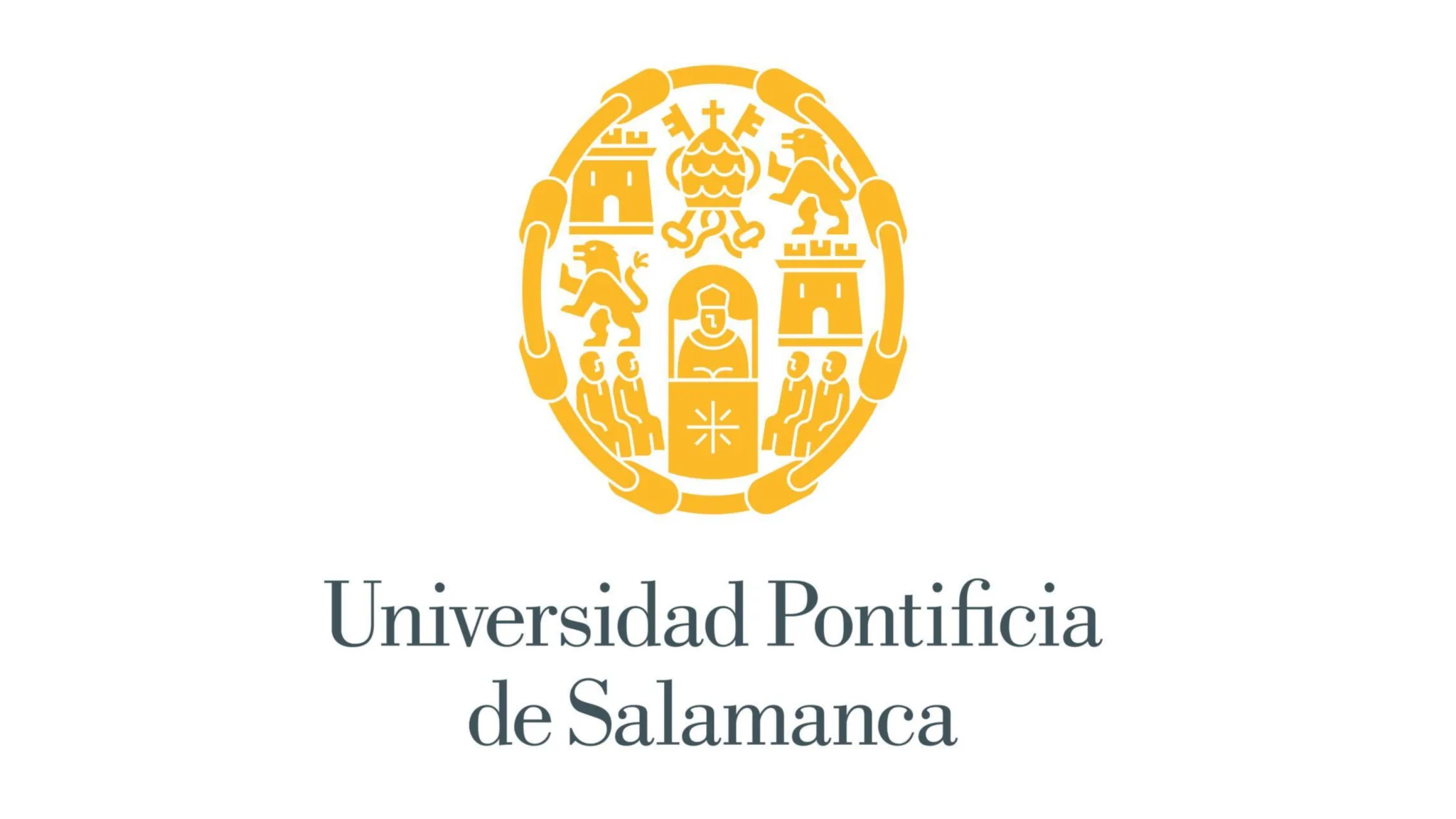 Logo de la Universidad Pontificia de Salamanca en color amarillo