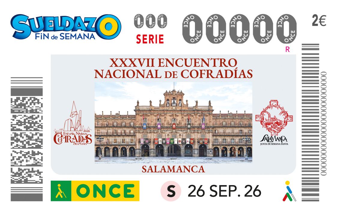 Cupón conmemorativo del Encuentro Nacional de Cofradías en Salamanca