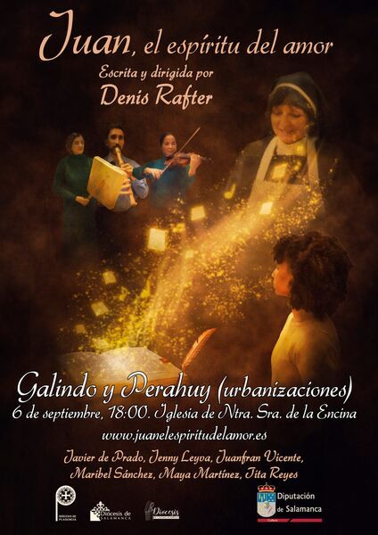 Cartel de la obra de teatro Juan, el espíritu del amor en Galindo y Perahuy