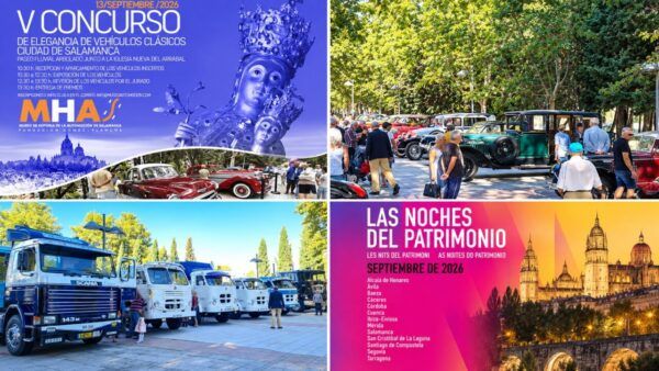 Concurso de elegancia de vehículos clásicos en Salamanca con coches antiguos