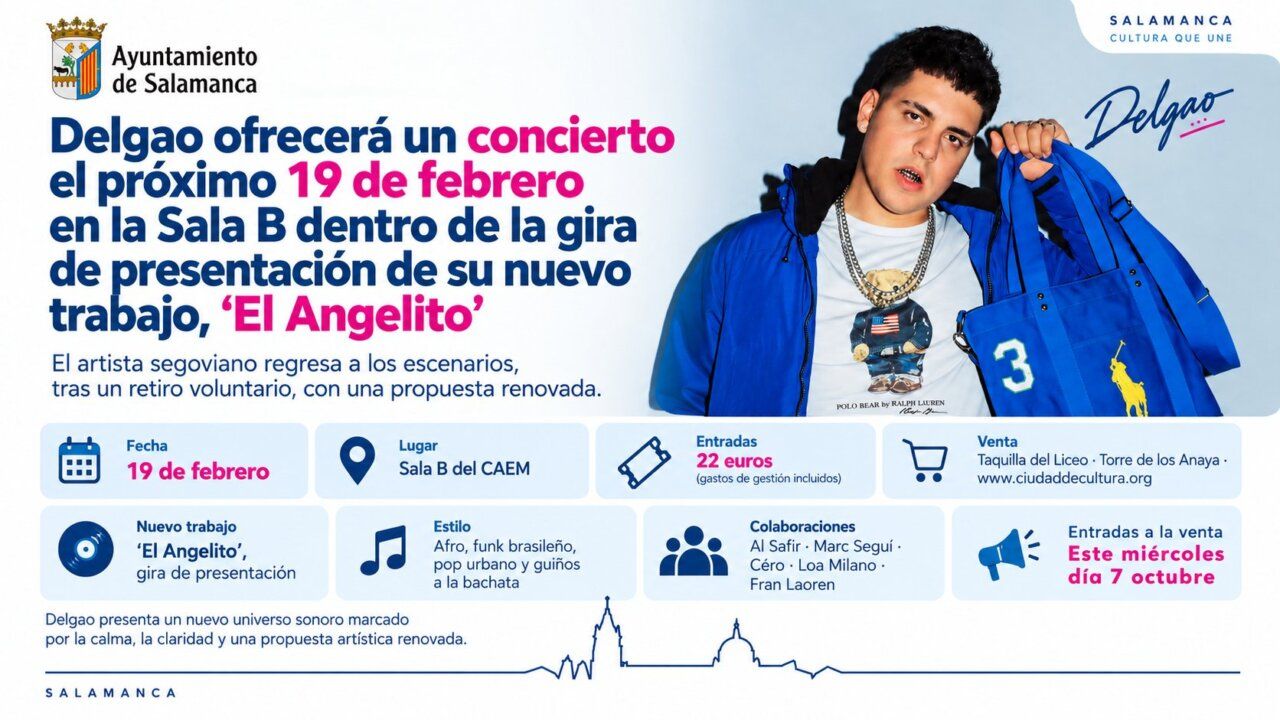 Cartel del concierto de Delgao en Salamanca el 19 de febrero