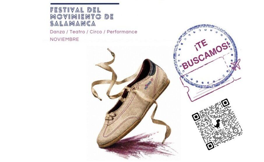 Cartel del Pasaporte Volteo 26 con un zapato de baile y detalles de inscripción