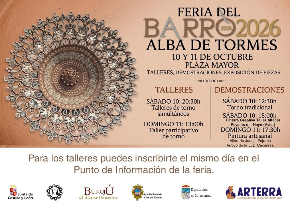 Cartel de la Feria del Barro 2026 en Alba de Tormes con detalles del evento.