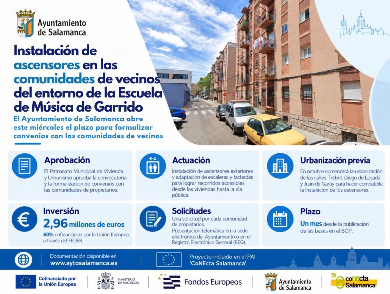 Instalación de ascensores exteriores en comunidades de vecinos en Salamanca