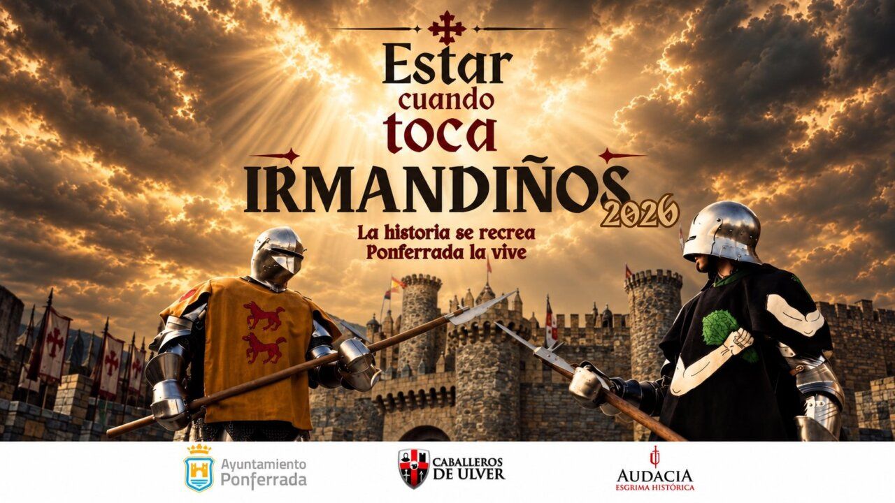 Recreación histórica de los Irmandiños en Ponferrada con caballeros y castillo