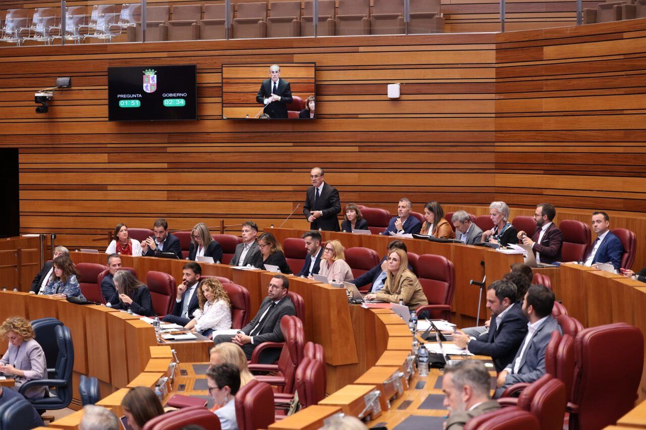 Procuradores del PSOE en las Cortes de Castilla y León durante una sesión plenaria.