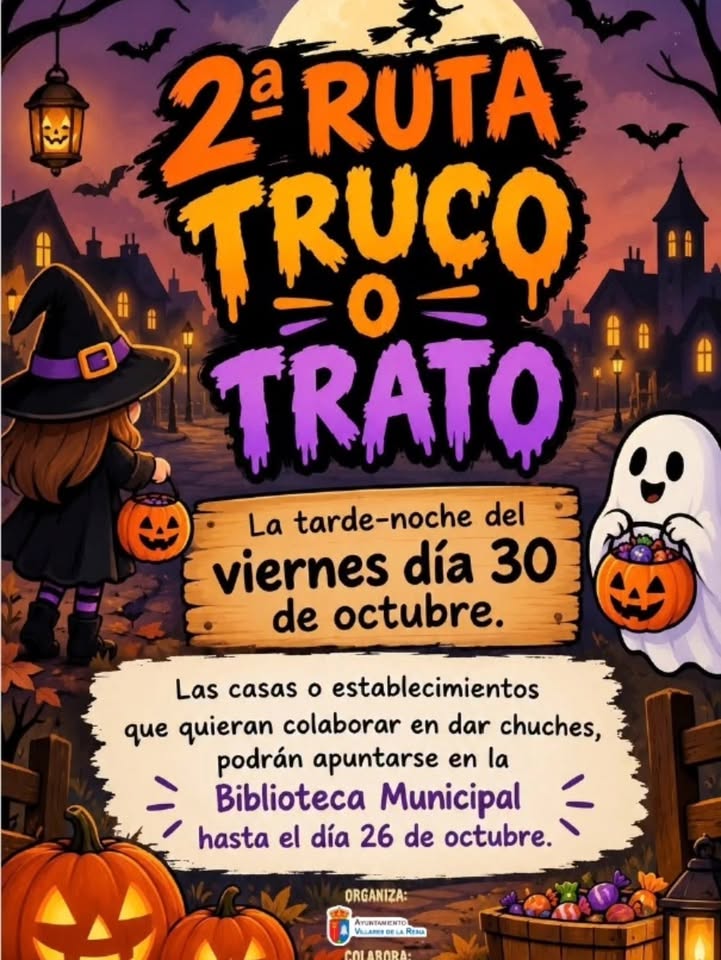 Cartel de la Segunda Ruta de Truco o Trato en Villares de la Reina