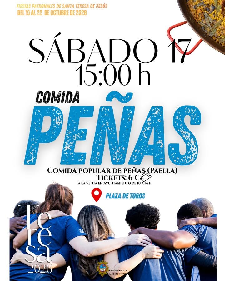 Cartel de la venta de tickets para la paella en Alba de Tormes